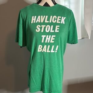 Havlicek Stole the Ball Green Homage T-Shirt